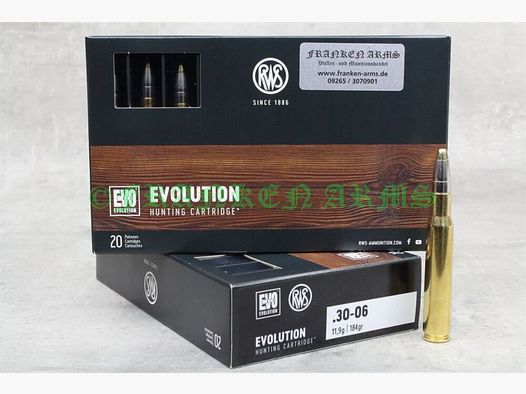 RWS Evolution .30-06 184gr. 11,9g 20 pièces Prix dégressifs
