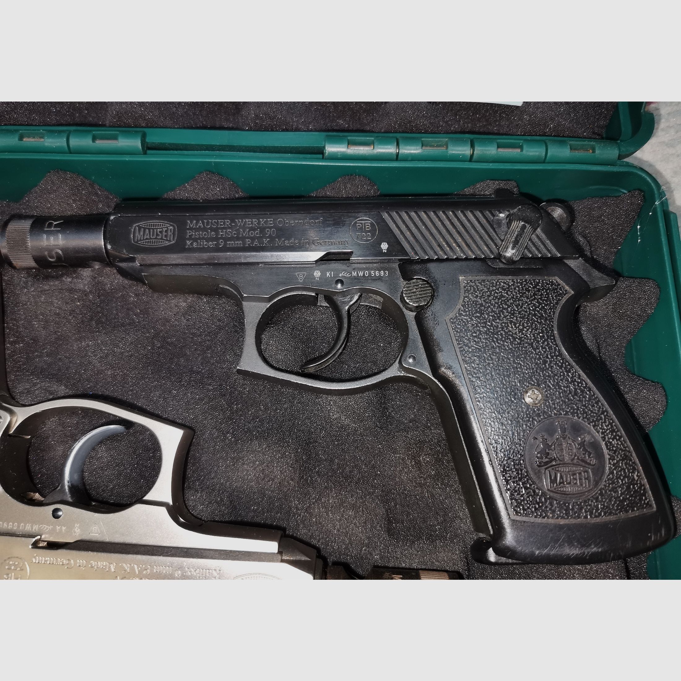 Mauser HSC 90 Para Srebrny/Czarny Broń kolekcjonerska z PTB Wolna od 18 roku życia