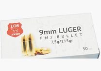 LOS Ammo FMJ Cal. 9mmLuger 8g 115gr munizione - 1.000 colpi disponibili immediatamente +50€ spedizione ADR