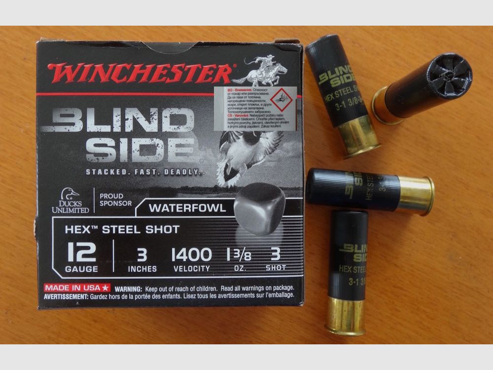 Winchester Winchester Stahl Schrotpatronen Blind Side 12/76-Körnung 3,5mm