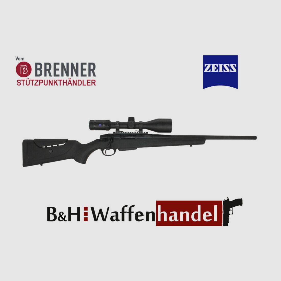 Brenner Komplettpaket:	 BR 20 Polymerschaft mit Zeiss V6 2.5-15x56 fertig montiert Jagdbüchse Repetierer