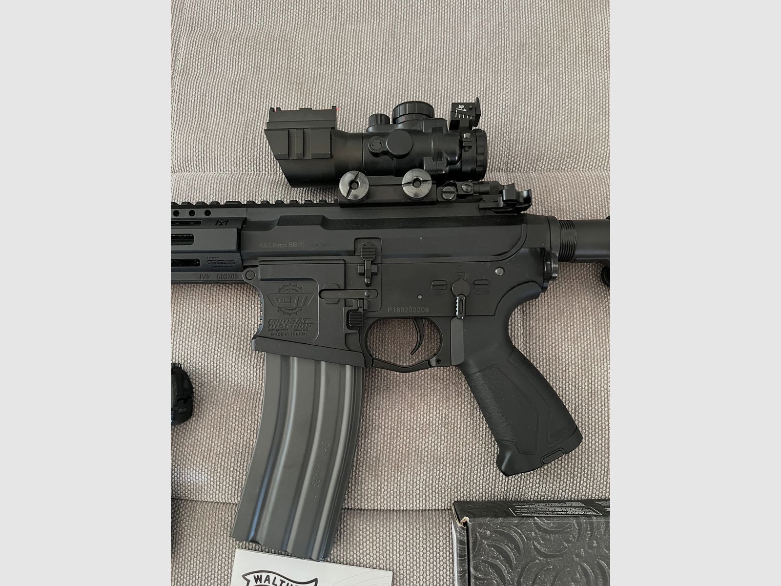 Set Airsoft Softair G&G Cm16 Raider fucile d'assalto con red dot Walther PPQ GBB pistola, immagine 2 di 9