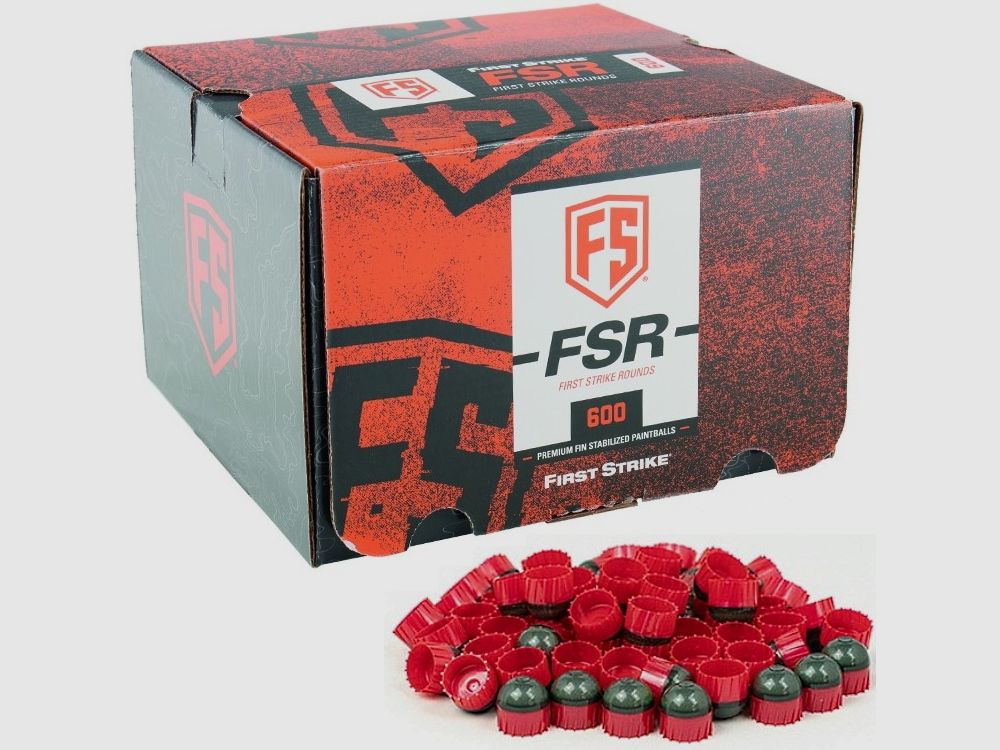 First Strike Paintballs 600 Schuss Box (grau / rot)