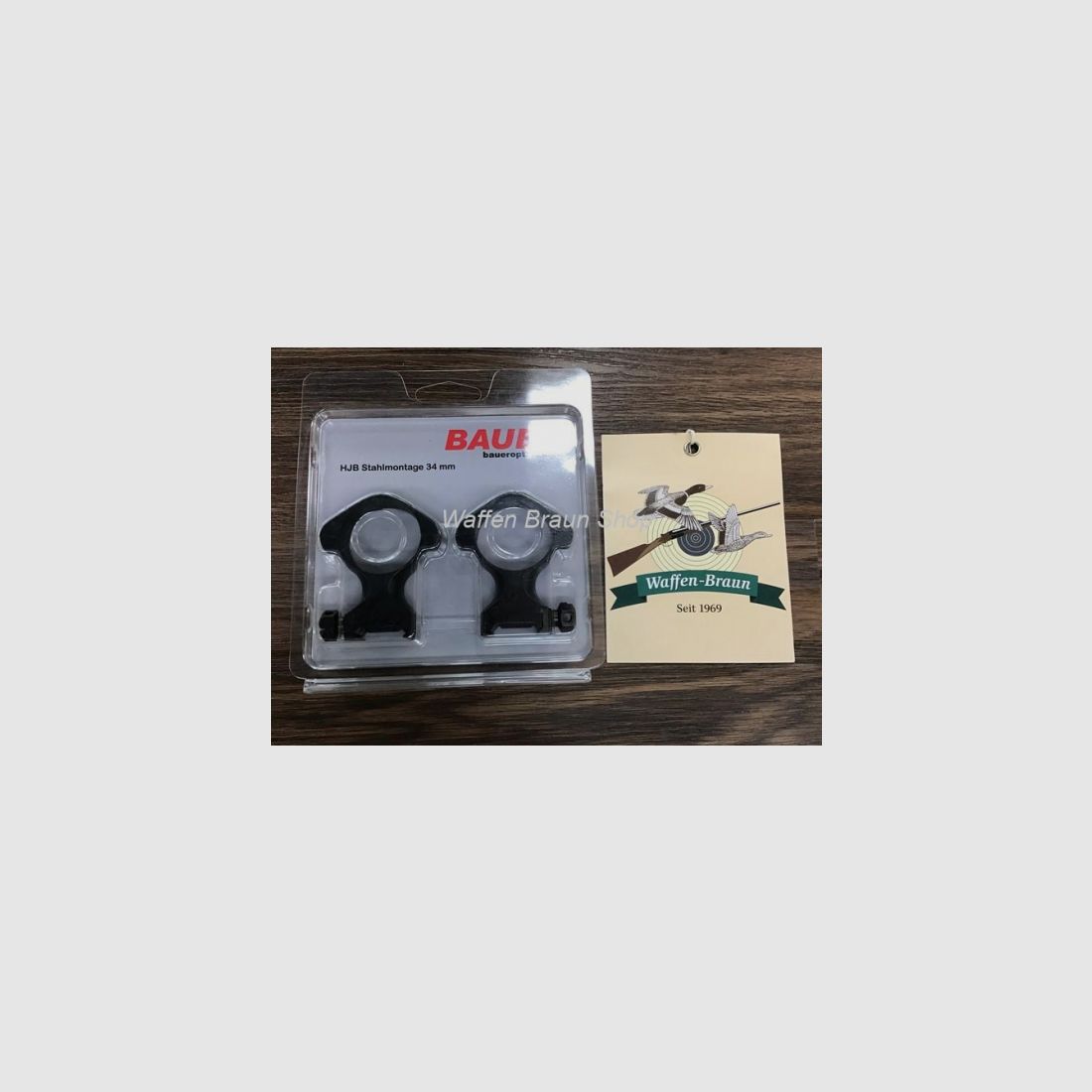 Bauer HJB Stahlmontage 34mm Bauhöhe, Hoch 23mm, für Picatinny-/ Weaverschiene