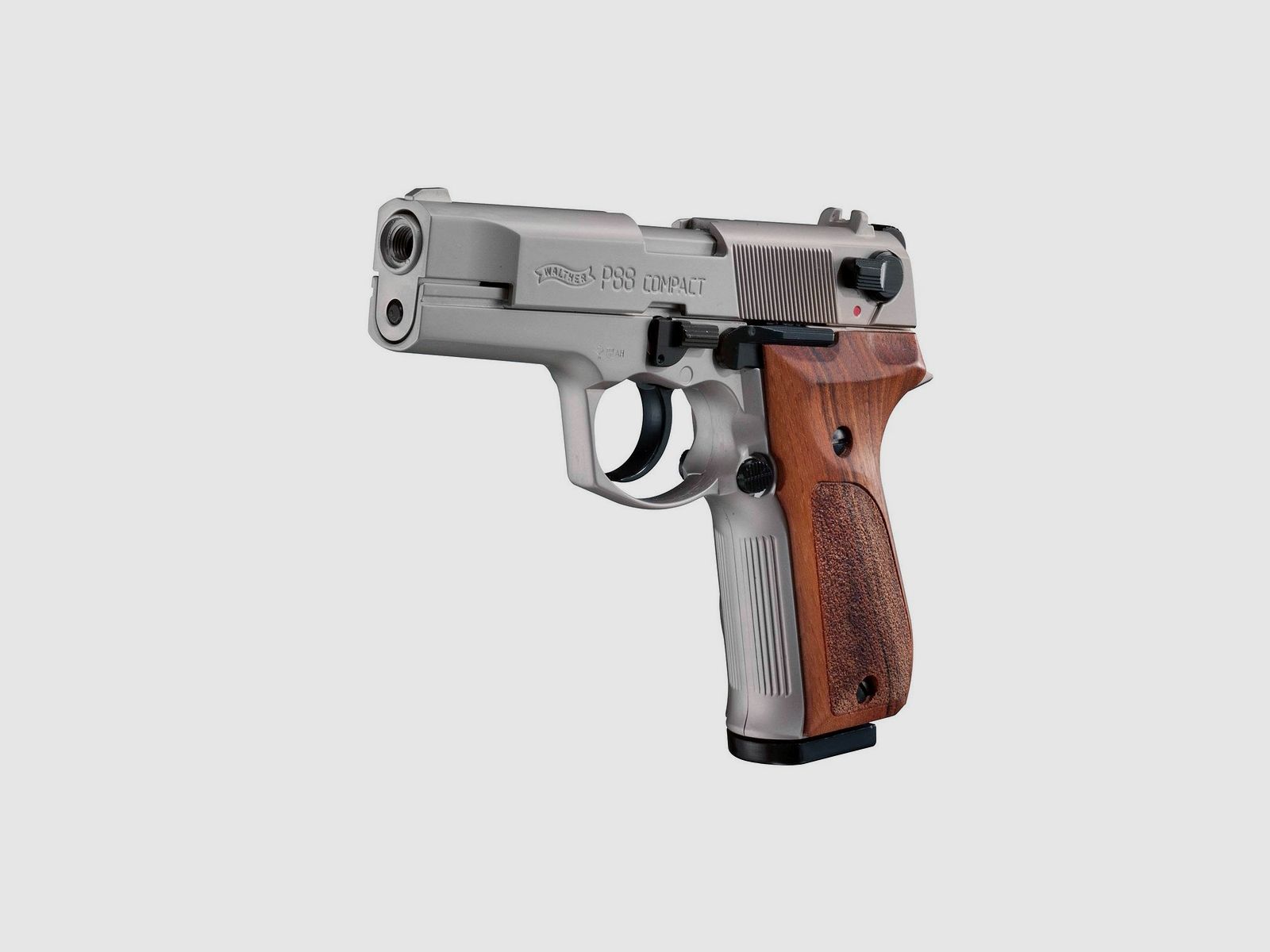 Walther P88 10 colpi 9mm P.A. nichelata / legno, immagine 2 di 2