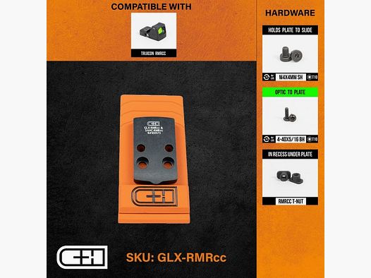 CNH Precision V4 MIL/LEO Trijicon RMRcc Glock 43X/48 MOS Adapter Platte