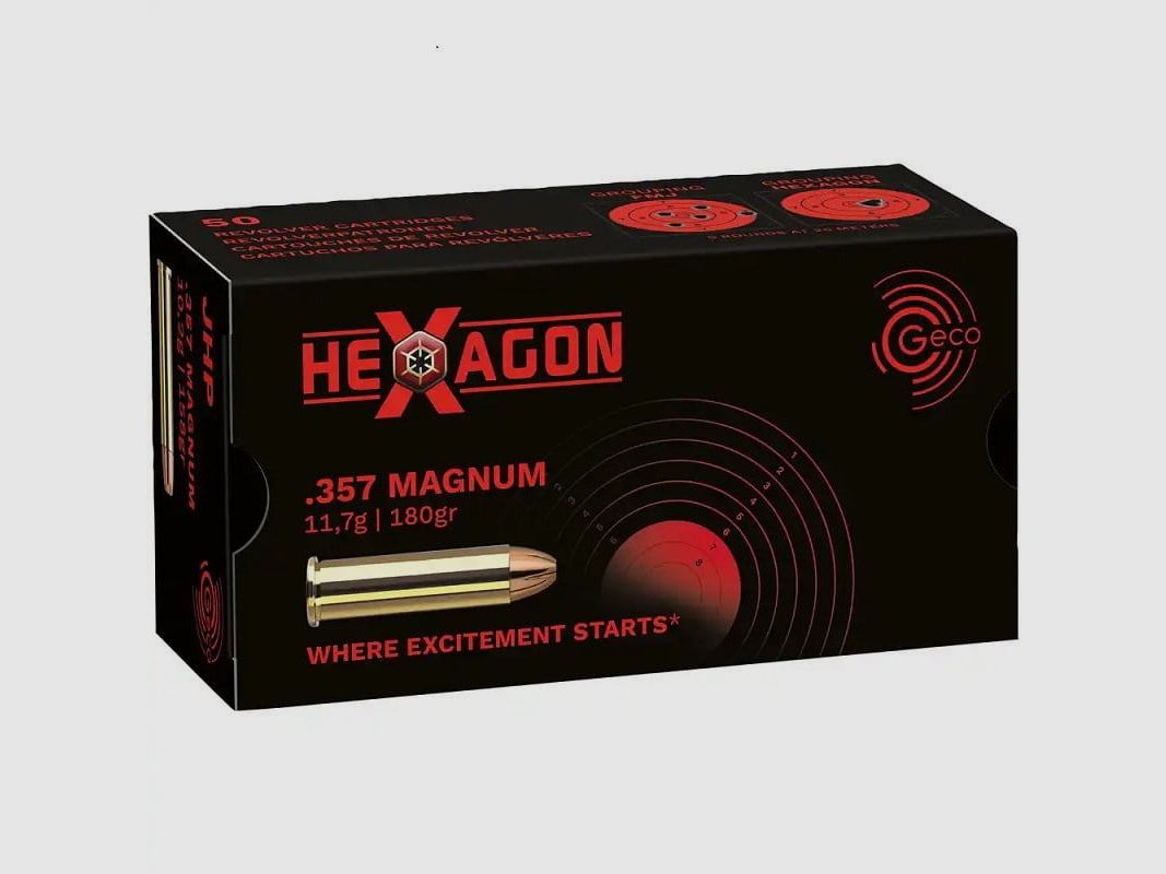 Geco .357 Magnum Hexagon Superclean Sintox 180 gr.
