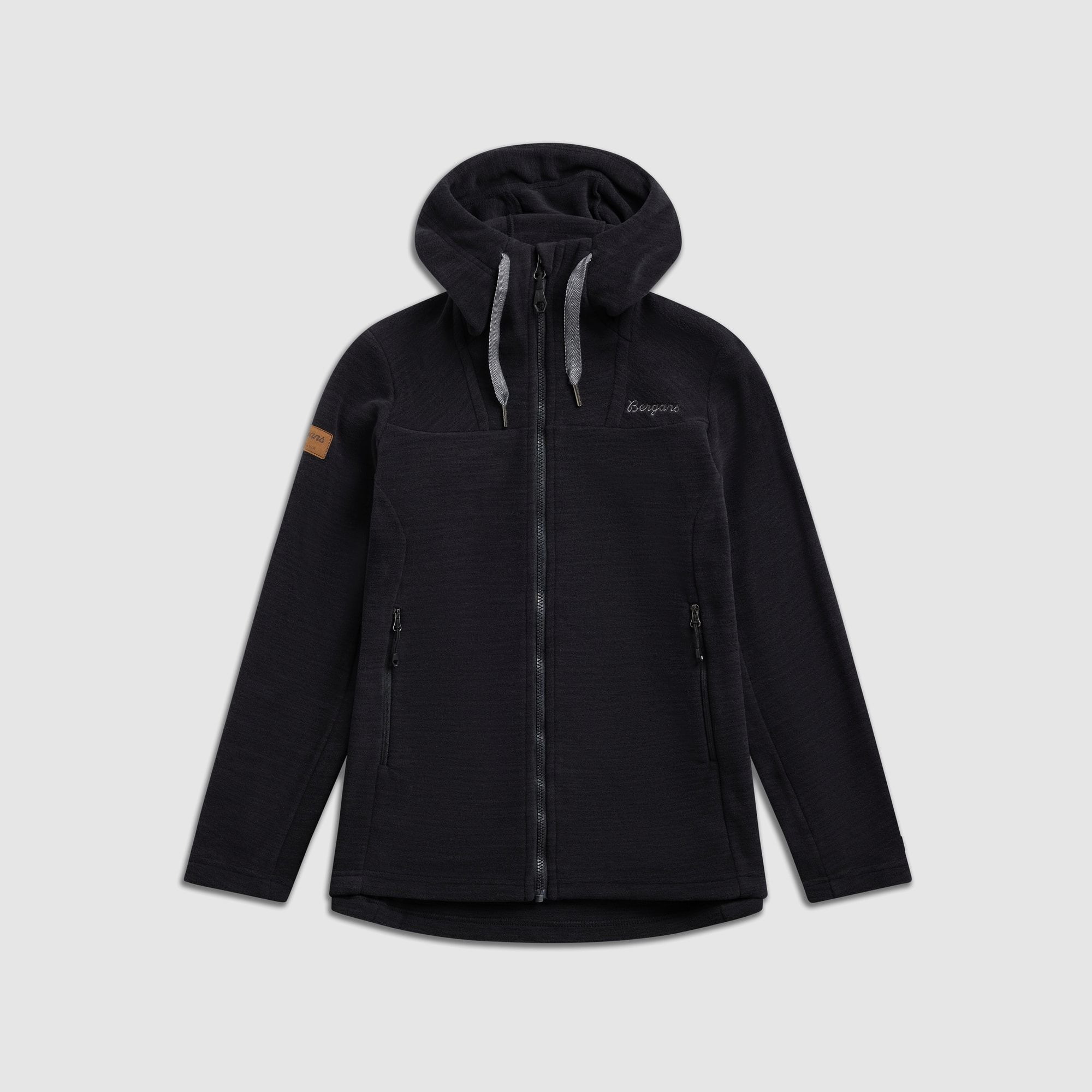 Bergans Hareid Fleece Hood Jacket Donna Nero XL