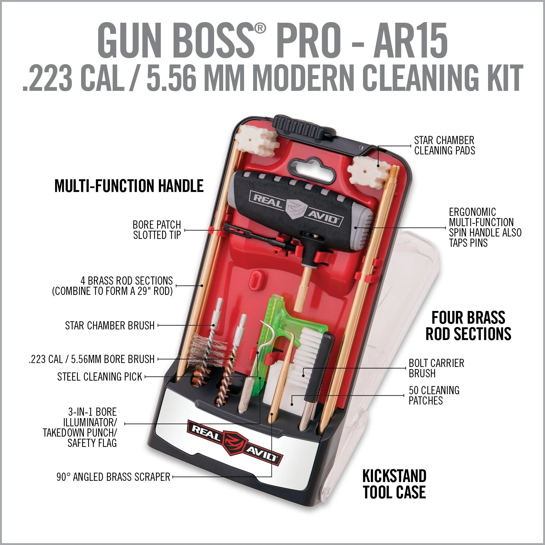 Real Avid Gun Boss Pro AR15 Kit di Pulizia, immagine 2 di 13