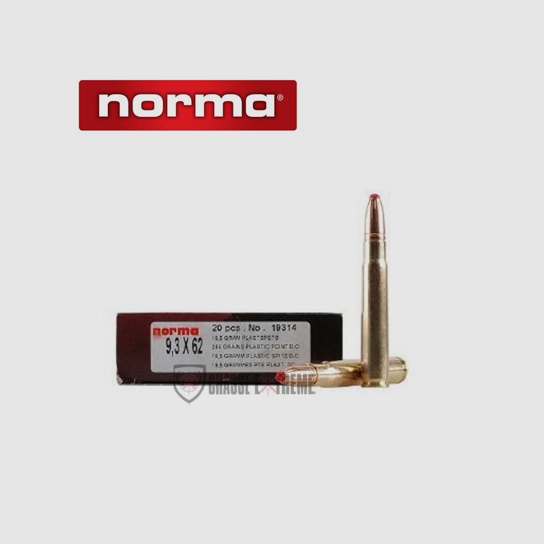 20 Patronen NORMA Kal. 9.3x62-285 Gr Kunststoffspitze, Bild 1 von 3