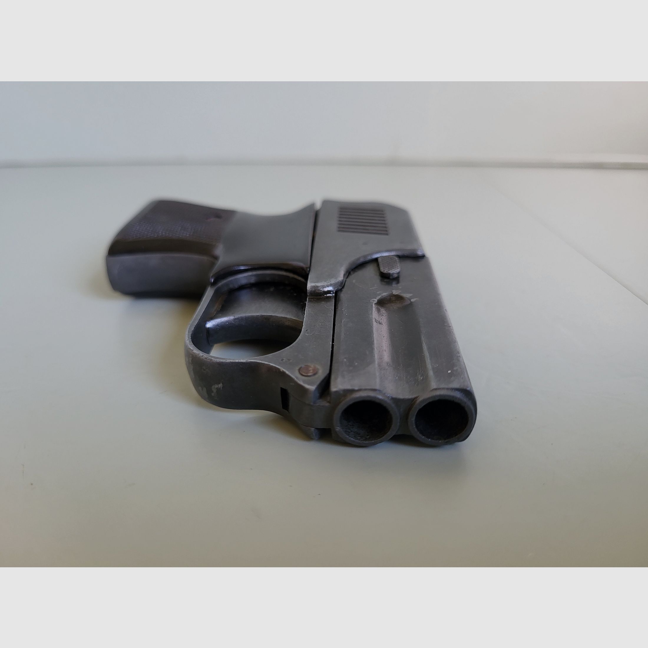 Coleccionista Pistola de gas Original EM - GE Gerstenberger & Co - Doble cañón - Derringer - Años 1950
