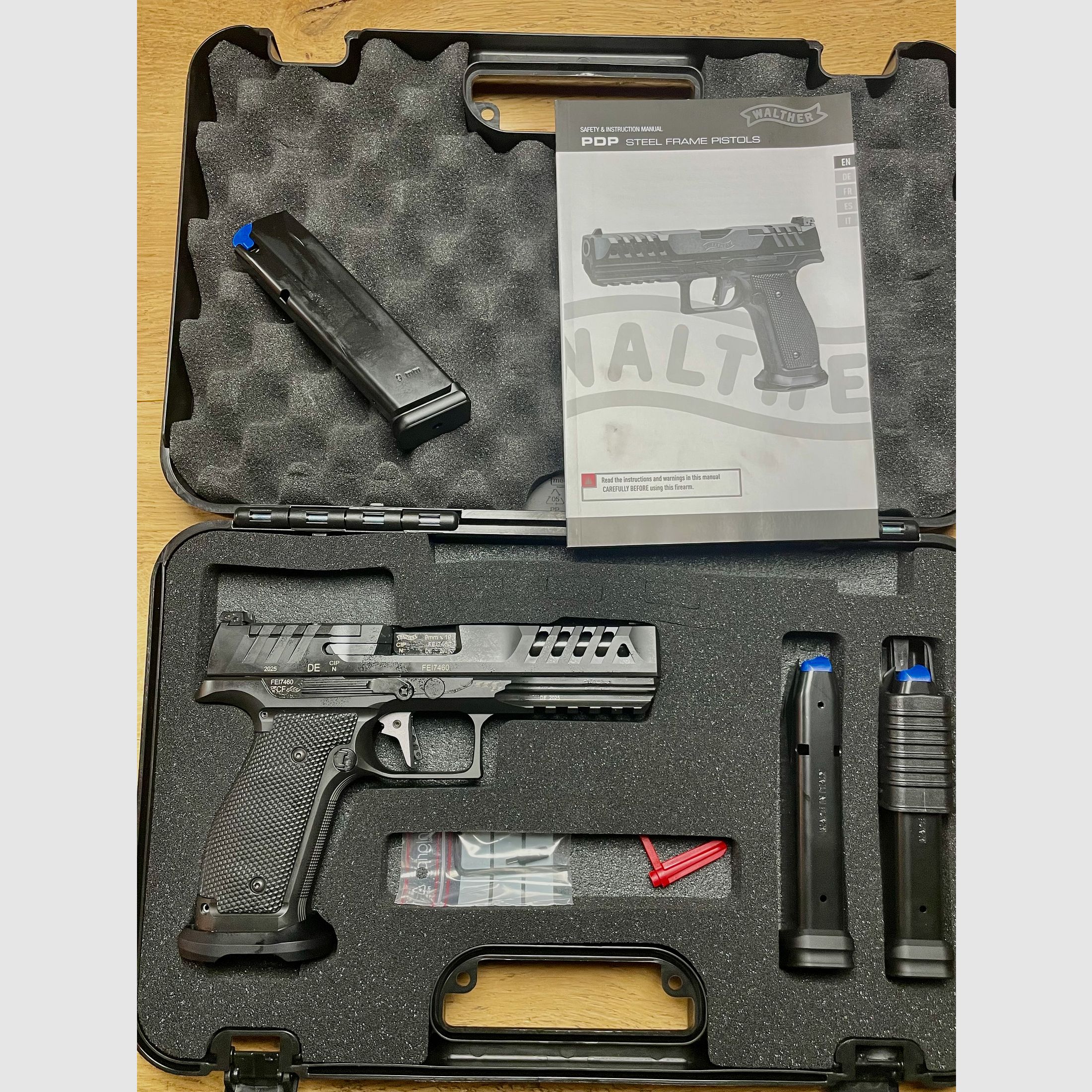 Walther Pistole PDP Stahlrahmen Vollgröße Match 9mm Optik bereit