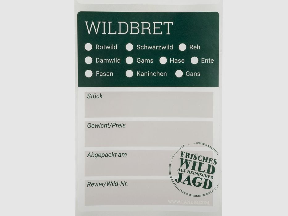 Landig Jagdetiketten Z01050 für Vakuumbeutel – Etiketten für Schwarzwild, Bild 7 von 7