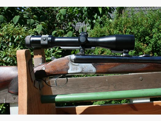 Krieghoff "Drilling" 7 x 65R, 16/70 Schrot mit Einstecklauf Krieghoff 22 Win.mag, Zielfernrohr Carl Zeiss 1,5 - 6 x 42