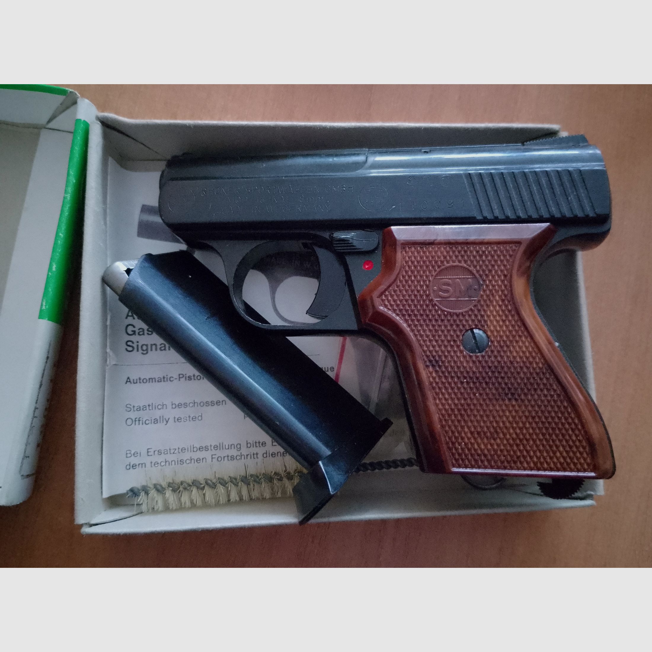 Stary Rhöner SM 15 kal. 8 mm huk w PTB 83/2 z opakowaniem!