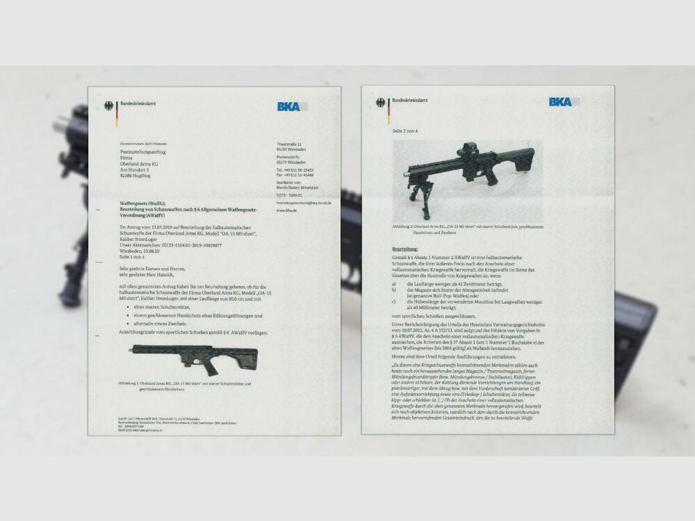Oberland OA-15 PR M9 SHORT, 12" Heavy Barrel, OA MSR Handguard 9,5", beids. Sicherung, OA M4-Schaft, BUIS