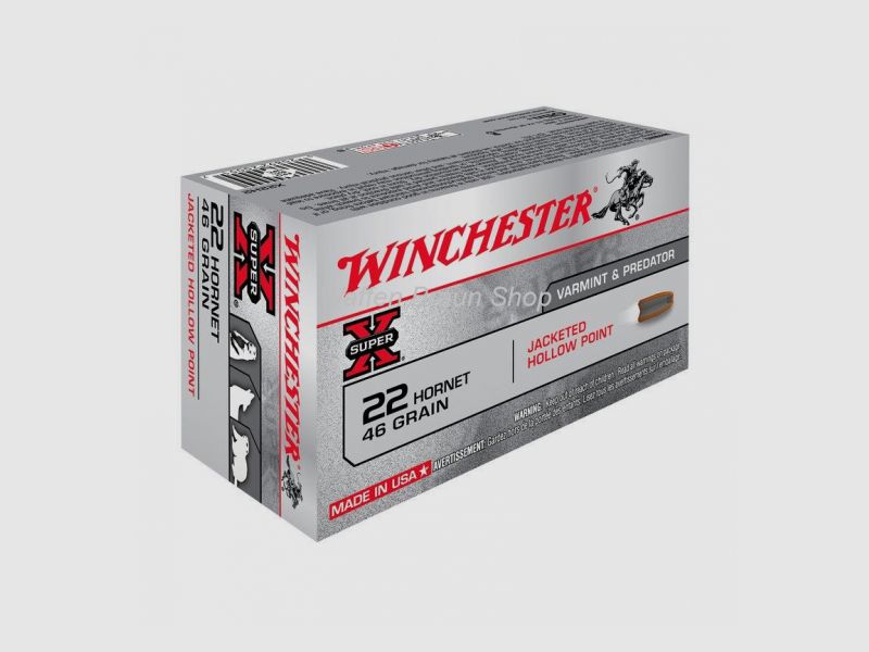 Winchester 22 Hornet,SUPER-X,46gr,HOLLOW POINT,50 Stück