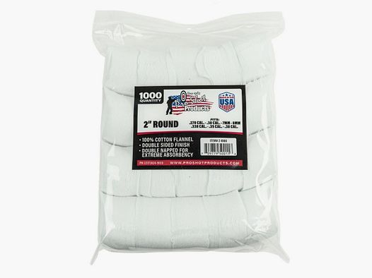 1.000 Patches 2" Rund .270/6,9mm bis .38/9mm