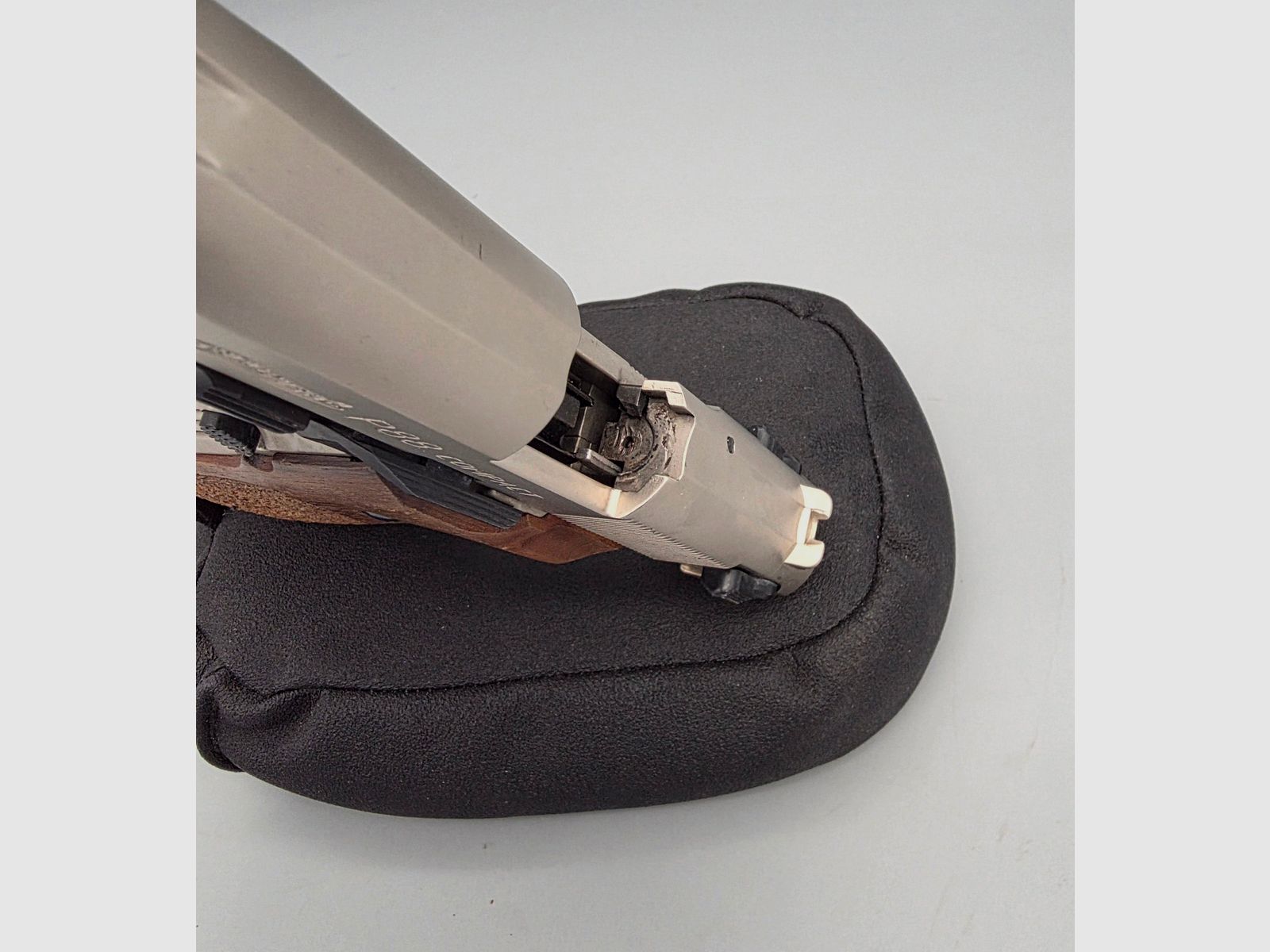 Collector rare Walther P88 caliber 9mm PAK in nickel with wooden grips from the year 2002 with PTB 764 blank firing SRS