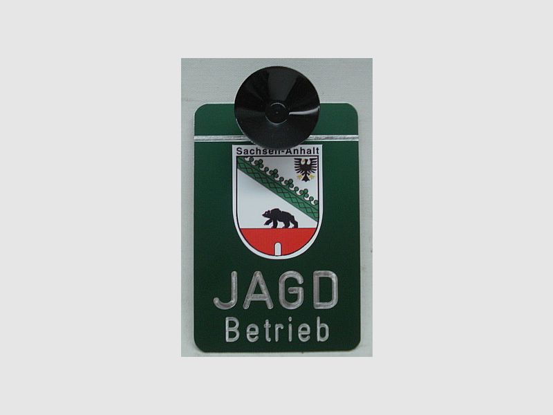 Autoschild Jagdbetrieb - Sachsen-Anhalt