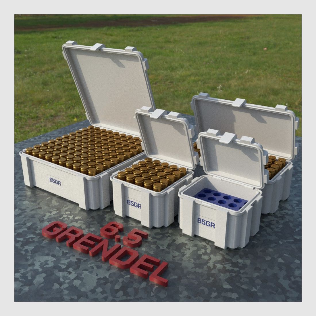 Filamelt ammunition box / 6.5mm Grendel / 'flip lid' / cartridge box, ammo box, image 3 of 8
