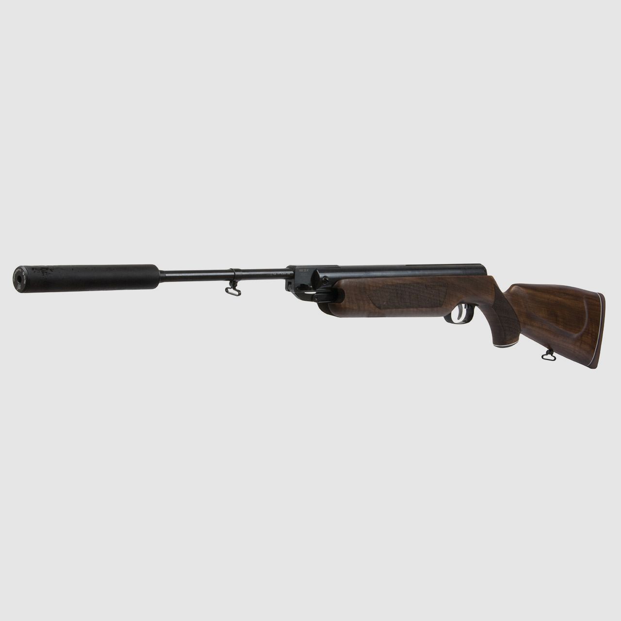 Knicklauf Luftgewehr Weihrauch HW 35 K Export Nussbaumschaft mit Fischhaut SchalldĂ¤mpfer RiemenbĂĽgel Kaliber 4,5 mm (P18)