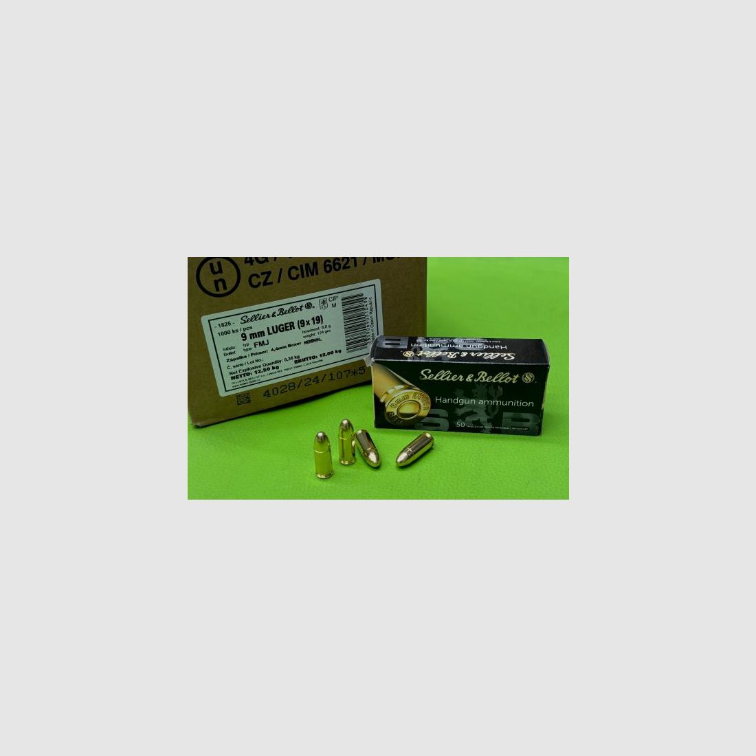 Sellier & Bellot (S&B) 9mm Luger FMJ 124grs - 269,-€ per 1000 schoten!