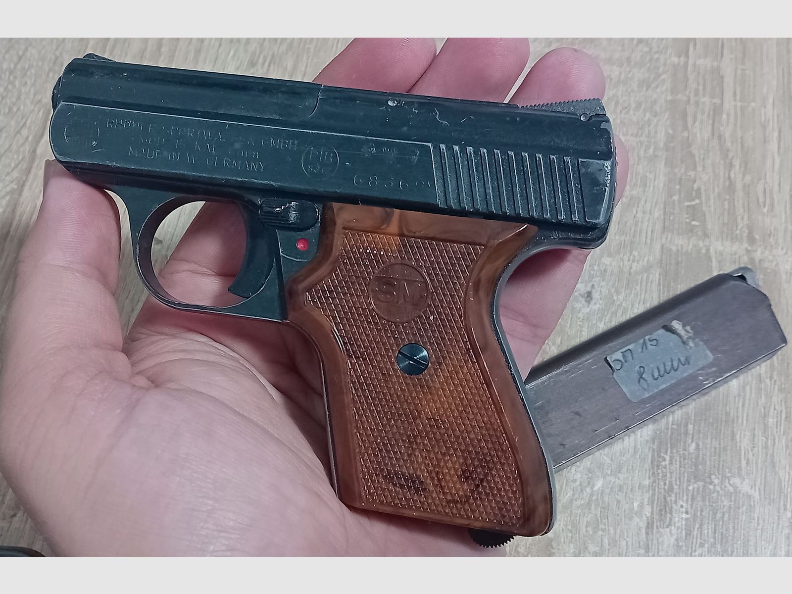 Old Rhön SM 15 caliber 8 mm blank in PTB 83/2 from 1976!