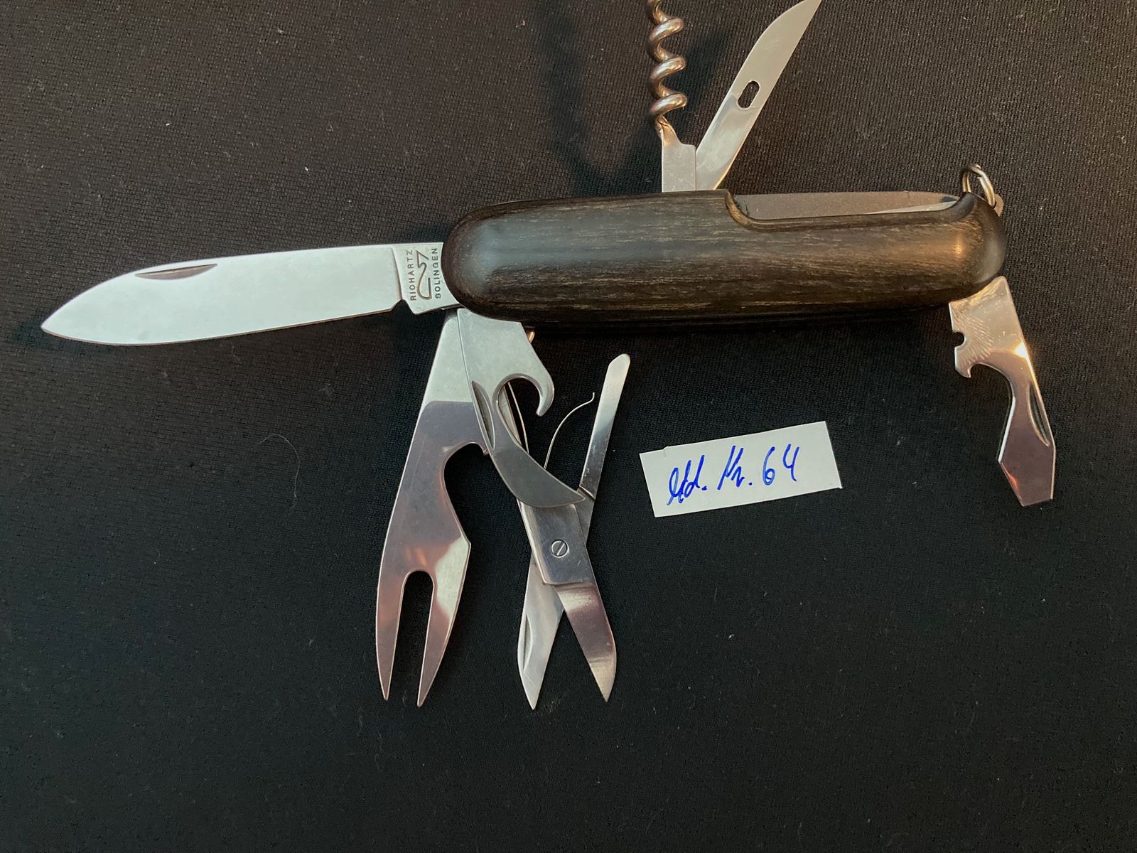 Richartz Solingen, Optima Picnic 7, mango de madera, cuchillo y tenedor