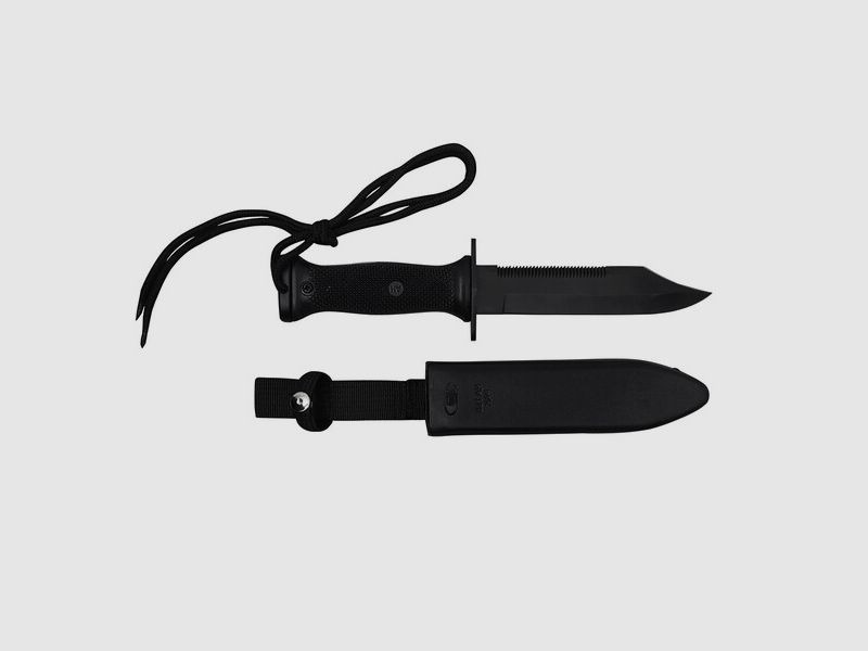 NEU US Navy Kampfmesser MK3 m. Plastikscheide (Nachbau) Schwarz