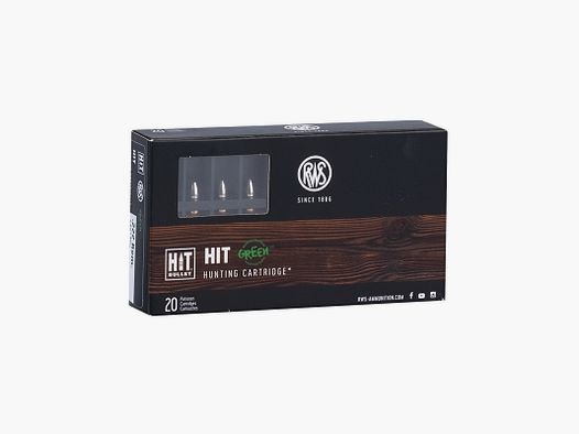 RWS .222 Remington HIT 2.6g/40gr Rifle Cartridges Lead-Free
