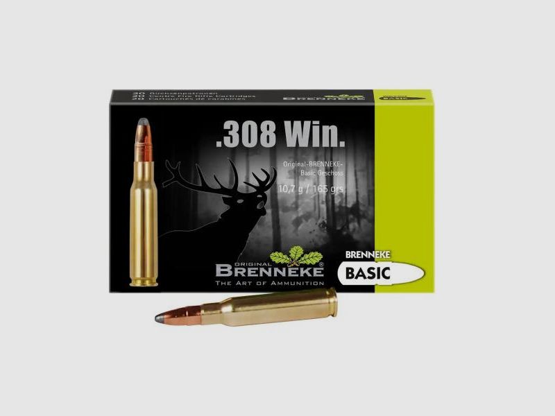 BRENNEKE Kugelpatronen .308Win BASIC 20 Stk  10,7g/165grs