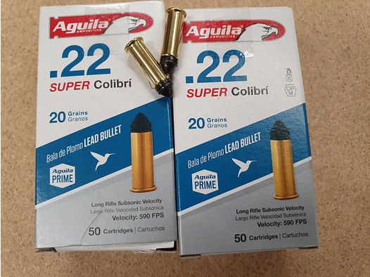 .22LR 20grs Aguila Super Colibri 500 Stk. 590 FSP