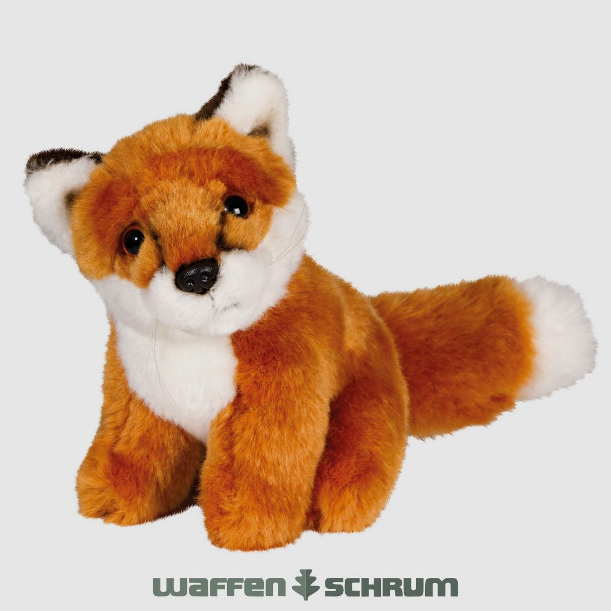 AKAH peluche pequeño zorro sentado naranja