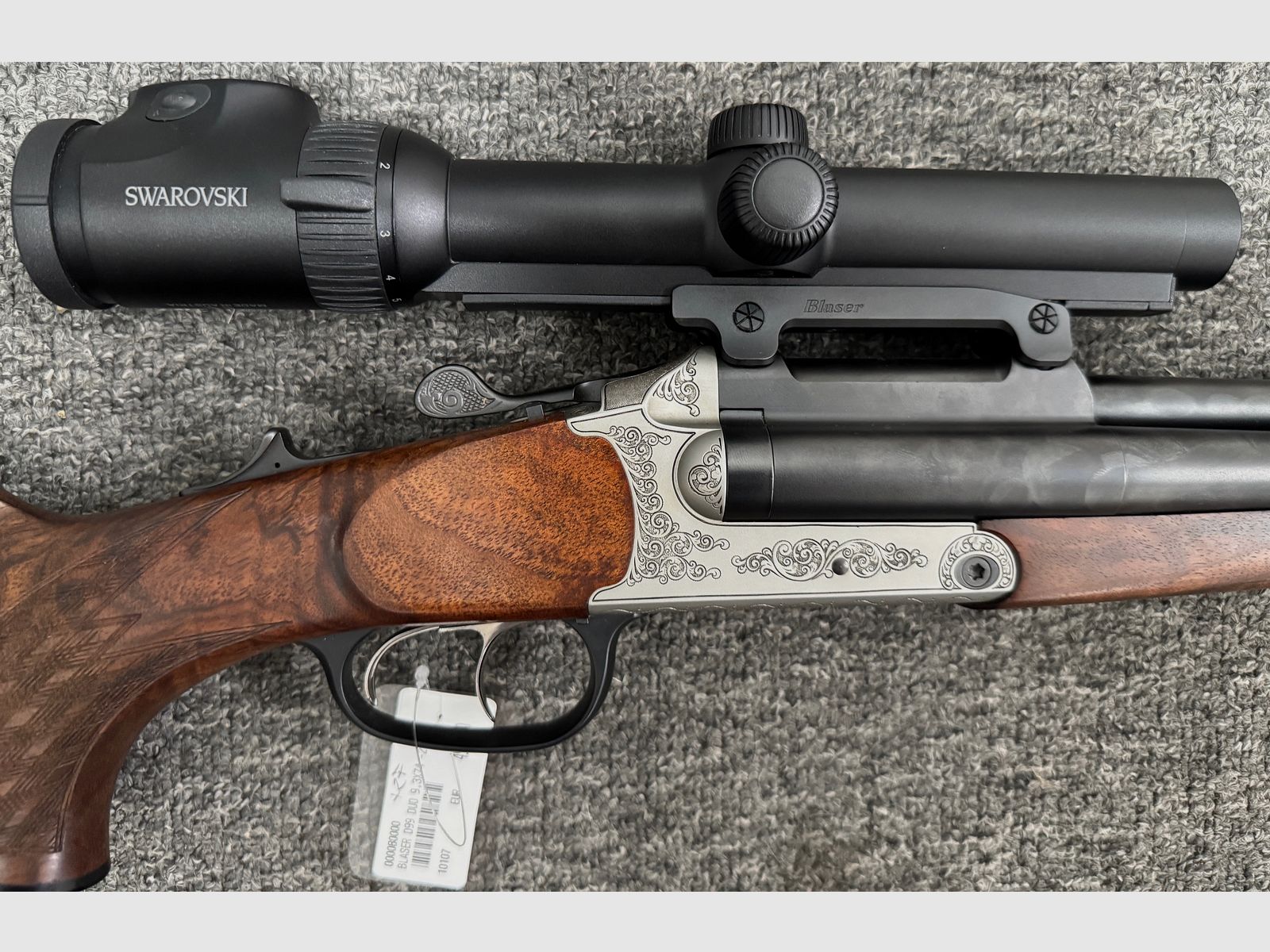 Blaser Doppelbüchsdrilling 9,3x74R & 20/76 - mit Swarovski Z6i 1-6x24 SR wie neu!