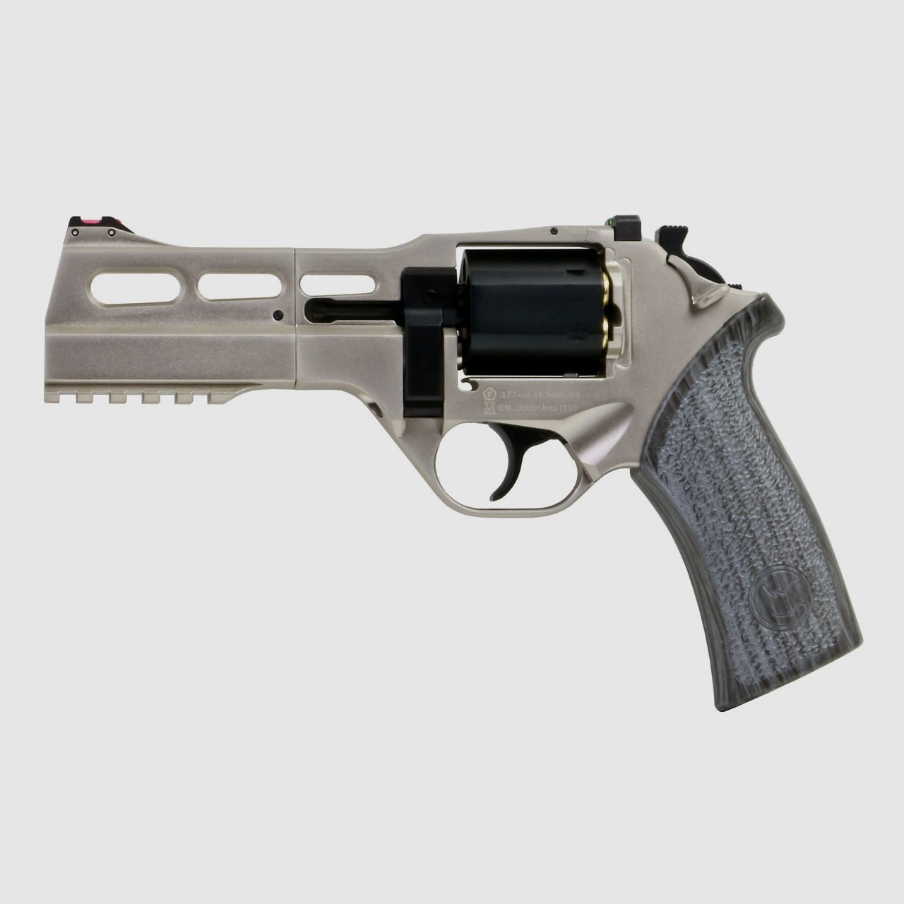CO2 Revolver Chiappa Rhino 50DS Limited Edition White/Black Vollmetall nickel Kaliber 4,5 mm BB (P18)