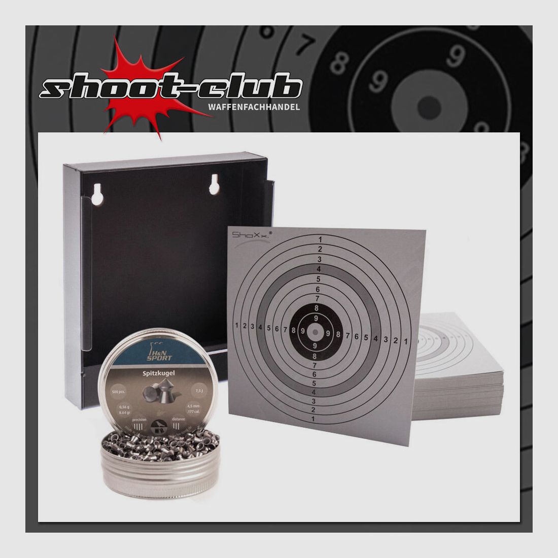 shoXx trappola per proiettili + HN proiettili appuntiti 4,5 mm + 120 bersagli