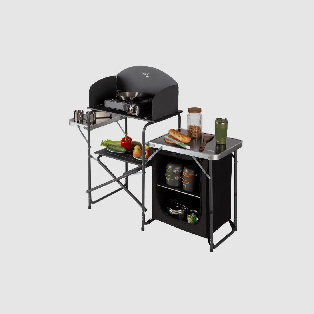 NC3041 Campingschrank mit Windschutz Nils Camp