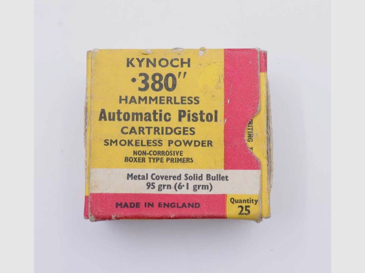 Kynoch, England Pistolenmunition .380 ACP / 9mmkurz