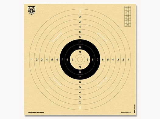 BDS Kurzwaffenscheibe Z9 mit Einsteckschlitze 55x52 cm 25 St.