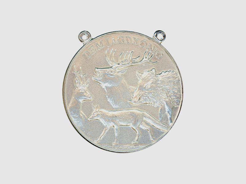 Jachtmed. Hoogwild zilver - 60 mm, Ring en oog