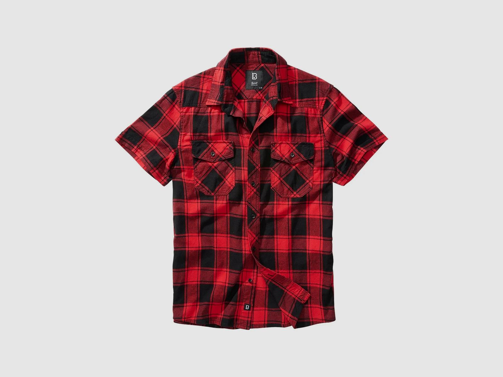 Brandit Brandit Hemd Checkshirt Halfsleeve rot schwarz