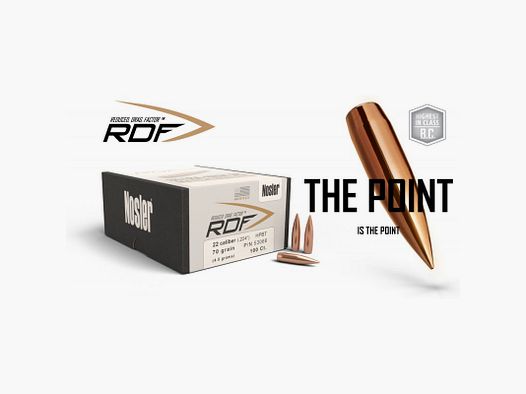 NOSLER GESCHOSSE RDF Kal. 6,5 mm 264" 130 GR HPBT 53505 CONF 100 STK