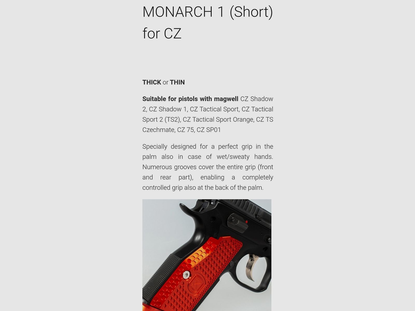 CZ TS2 Tso grip panels M-Arms Monarch