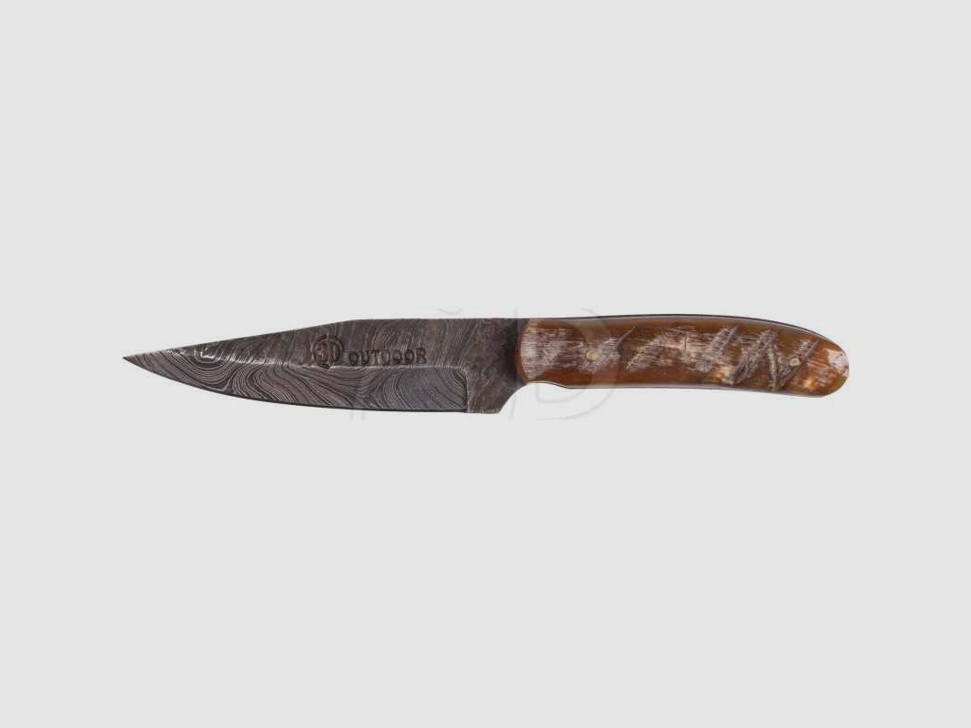 Coltello 39Hunter Damasco Nicker - Corno, immagine 1 di 3