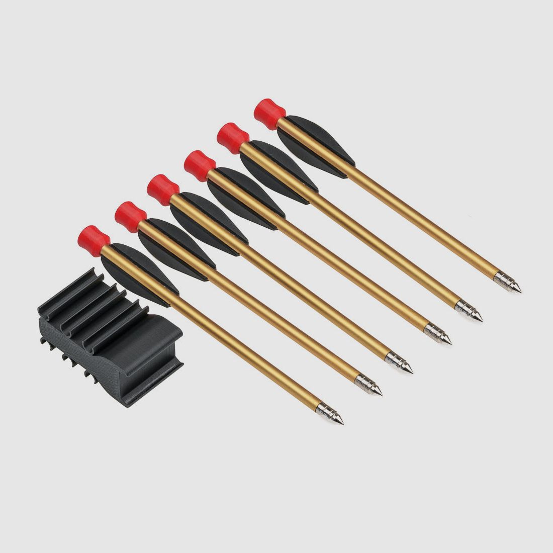 BUNDLE | SOPORTE DE FLECHAS | Soporte de flechas + 6 flechas | ROJO o Negro | T4E HDP50