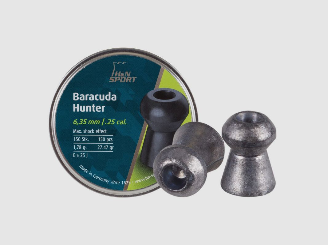 BOX MIT 150 DIABOLOS H&N BARACUDA HUNTER CAL.6.35