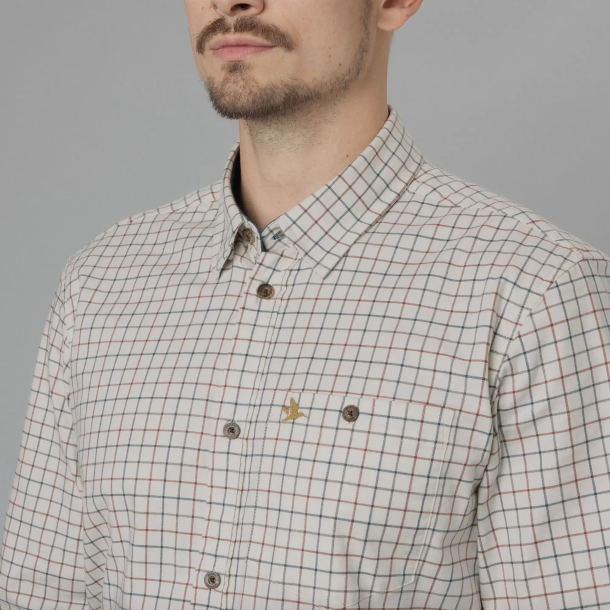 Seeland Jachtshirt Oxford Grape Leaf/Terracotta Check
