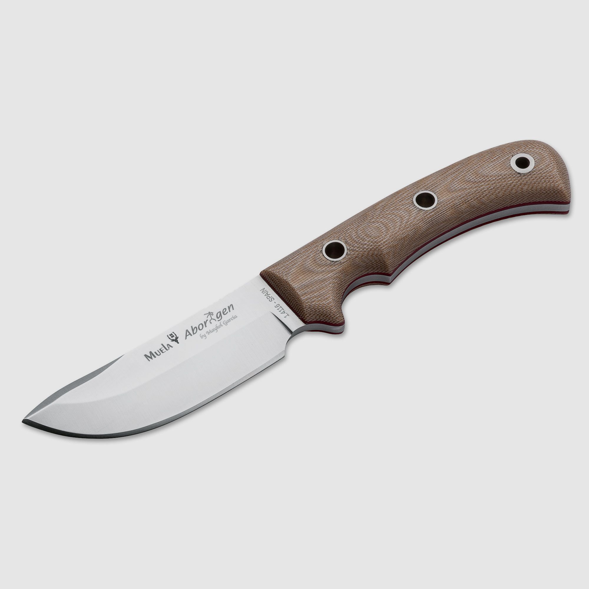 Muela Aborigen Outdoor- Jagd-Messer mit Feuerstarter Horn