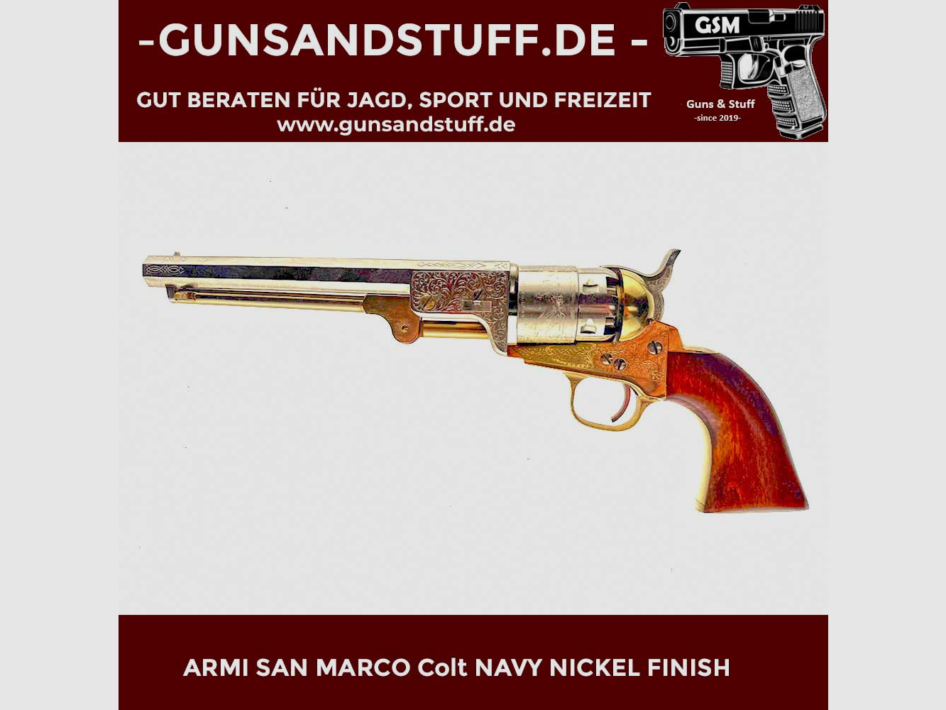 ARMI SAN MARCO COLT NAVY .44 (CZARNY PROCH) NIKLOWE WYKOŃCZENIE